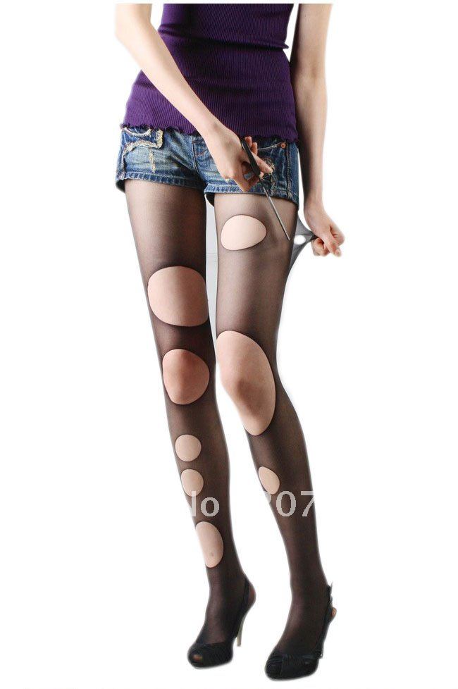 HOT Selling!!Retail&Wholesale Fashion up to the DIY arbitrary cut drain wire pantyhose+free shipping