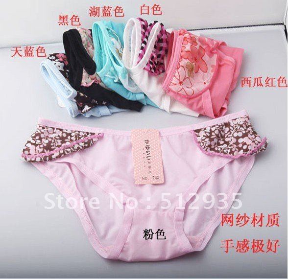 Hot selling Sexy Lace Lady's Briefs ,soft  bow  underwear,Free shipping lovely  panties ,