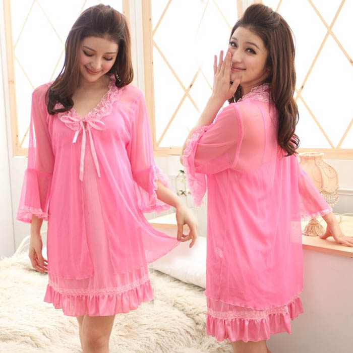 Hot-selling summer women's sexy sleepwear twinset spaghetti strap nightgown rose lounge