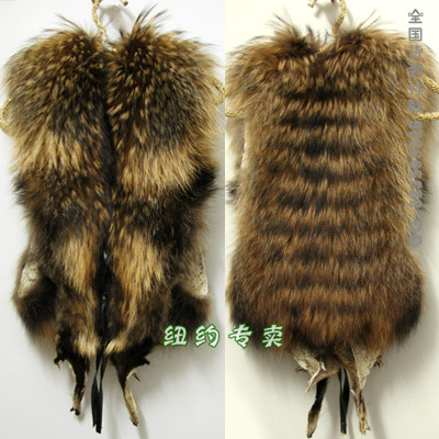 Hot-selling top raccoon full leather belt raccoon fur vest