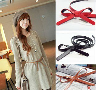 hot selling vintage bowknot imitation leather elastic belt,fashion waistband 10pcs/pack