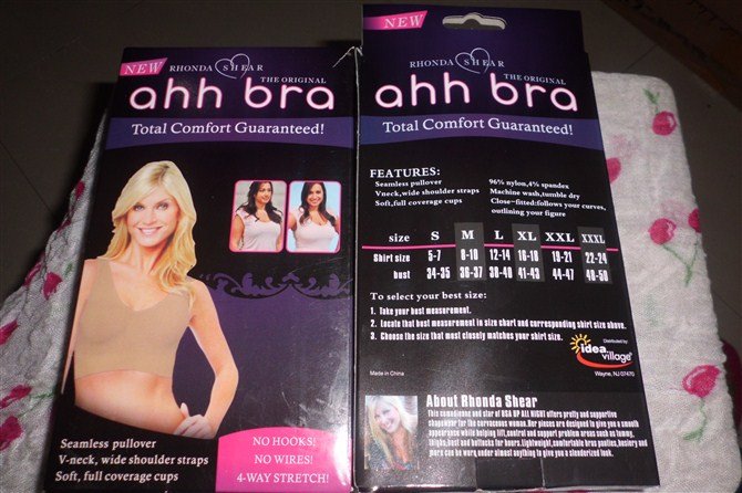 Hot Selling Wholesale Genuine Ahh Bra As Seen On TV Rhonda Shear Ahh Seamless Leisure Bra (1set=3pcs)