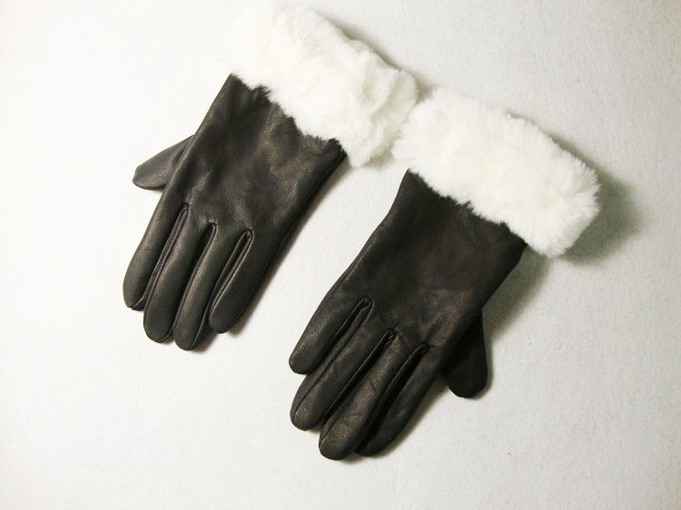 Hot-selling women's 2012 winter genuine leather double layer thermal sheepskin fur touch screen toe finger gloves 69