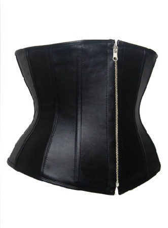 Hot Sexy Soft  PU Faux Leather Busiter Underbust Corset and Thong Lingerie Size Small To 2XL