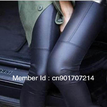 Hot!!The latest style looks slimming sexy fashion leggings ,ninth pointed tights imitation leather warm leggings Free Shipping