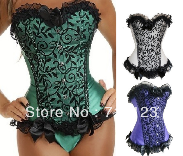 Hot Top Sexy  Lace Up STEEL BONED BUSK CORSET Gothic Burlesque  Llingerie Overbust Corset Basque Body Shaper  Free Shipping