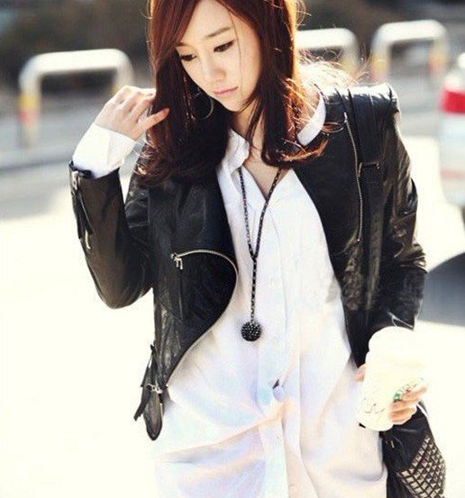 Hot wholesale and retail the new Korean Women short paragraph Slim motorcycle clothing PU leather jacket Free Shipping