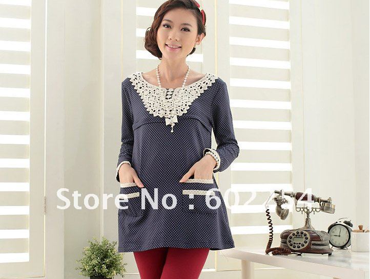 Hot wholesale!!! Free shipping Fashion soft and comfortable Autumn & winter thermal long sleeves maternity tops