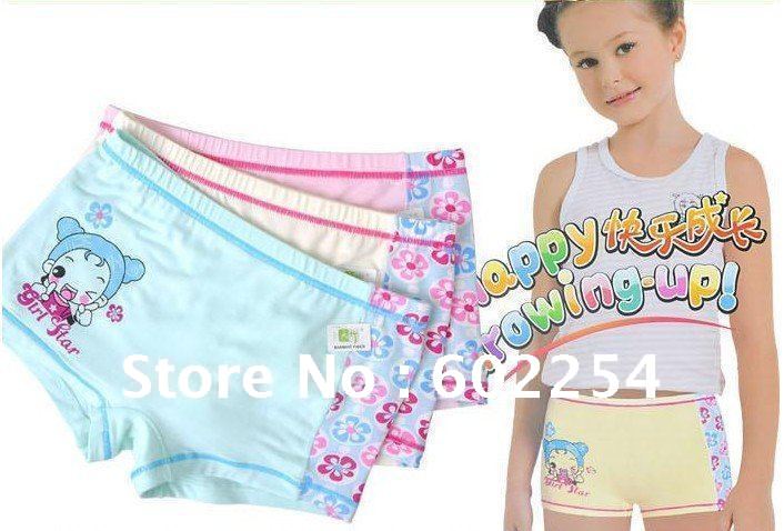 Hot Wholesale!!! Free shipping top quality comfortable and breathable bamboo fiber Cute kid's panties