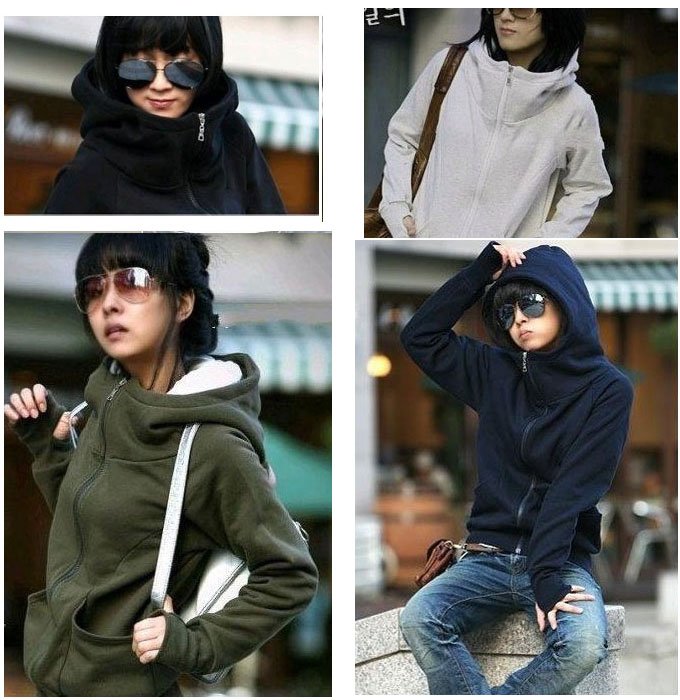 Hot Women's Casual Zip Up Tops Hoodie Hoody Coat Jacket Poloneck Outerwear