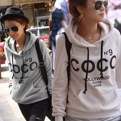 Hot Womens COCO Print Hoodie Coat Sweatshirt Tracksuit Tops Outerwear XC781579