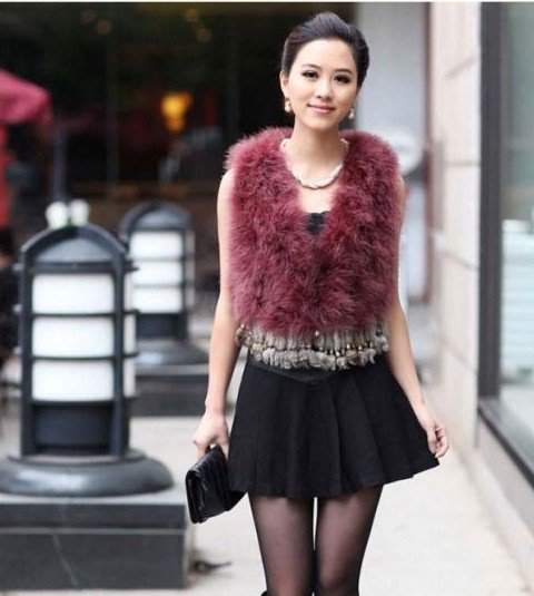 Hotsale: factory direct   Genuine Turkey  Fur  vest /lady Waistcoat tassels / Topsale