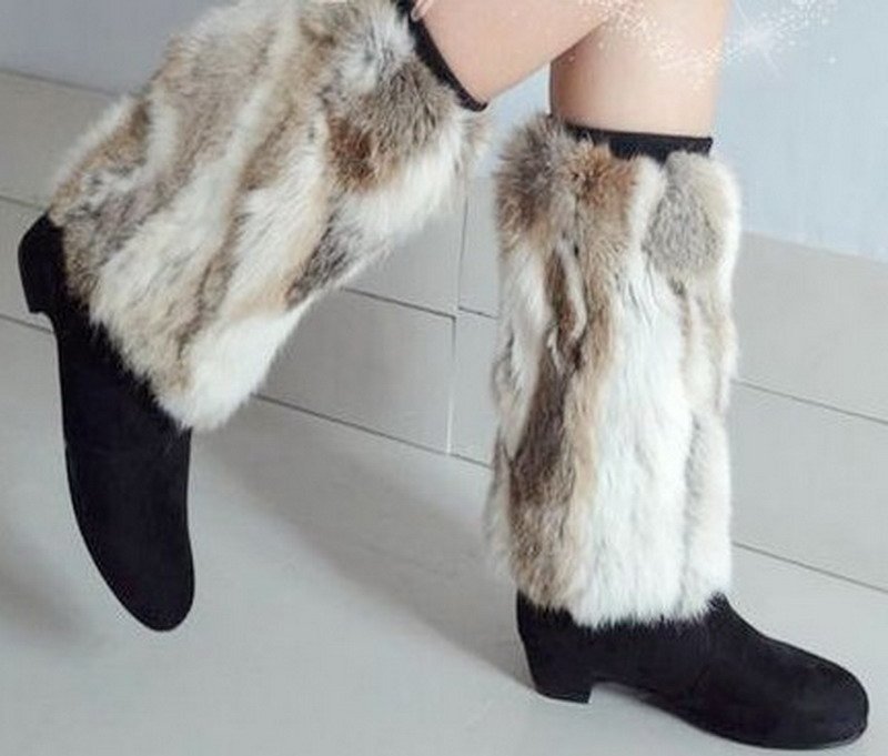 Hotsale! Height 20cm Genuine Rabbit Fur leg warmers Winter new style! ,foot cover Rabbit Fur socks,boot accessoriesshoes covers