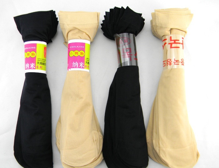 Hotsale Panic buying! F04122 ultrathin Nylon core yarn Short Silk Stockings Socks Black/Fleshcolor flexibility For lady woman