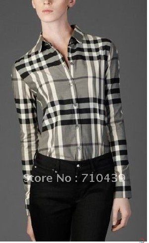 hotsale women shirts,long 100% cotton sleeve shirts,popular plaid shirts.high quality shirts,free shipping