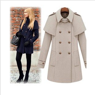 Hotsales new wool coat,autumn winter double-breasted women's wool coat poncho, fashion Clothes Women,Jackets Women/Trench Coat