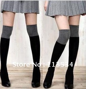 Hotselling!!! Over The Knee Socks Thigh High Cotton Stockings Thinner 7 Colors  1pcs  free shipping