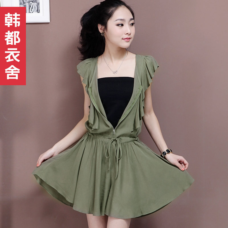 HSTYLE 2012 summer women's solid color high waist one-piece dress pants gw1715