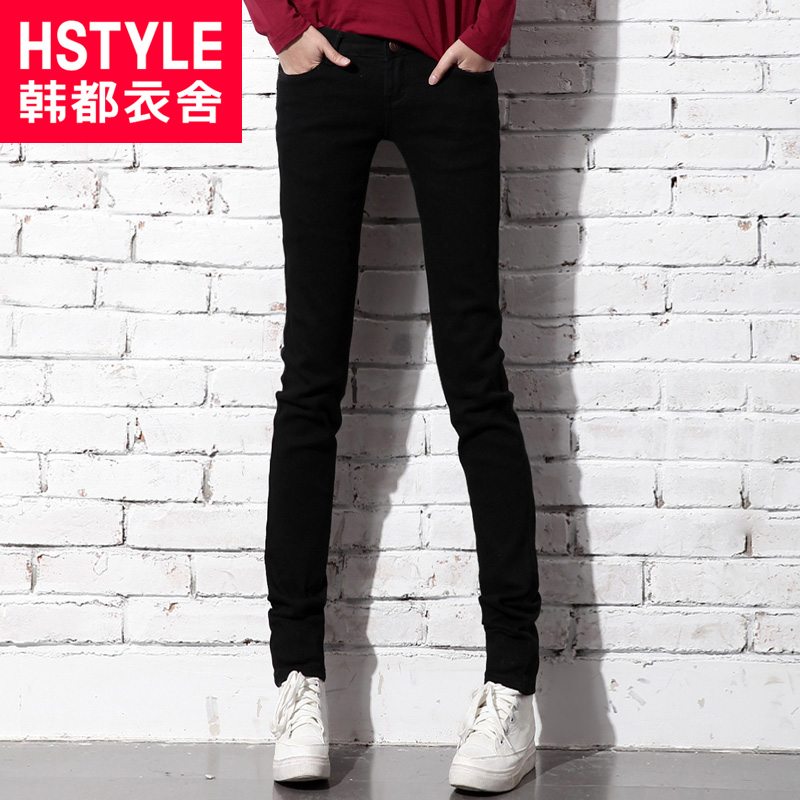 HSTYLE 2013 spring slim solid color skinny jeans he1290