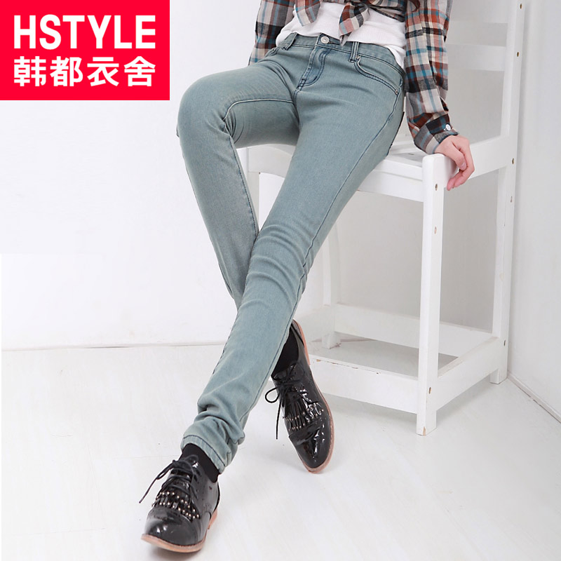 HSTYLE women's 2013 spring slim skinny jeans female du1306 chokecherry