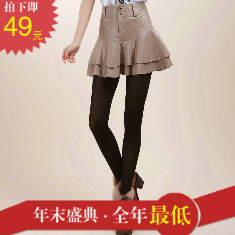 HX 2012 women's cake half-length short leather skirt c13365281