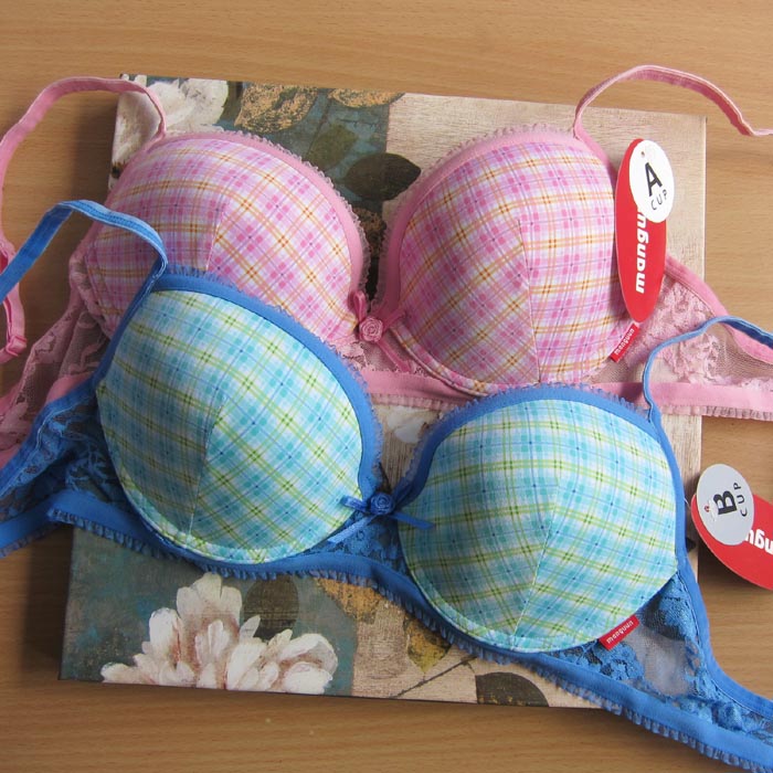 I4 manguun plaid bra underwear 75c80abc cup small