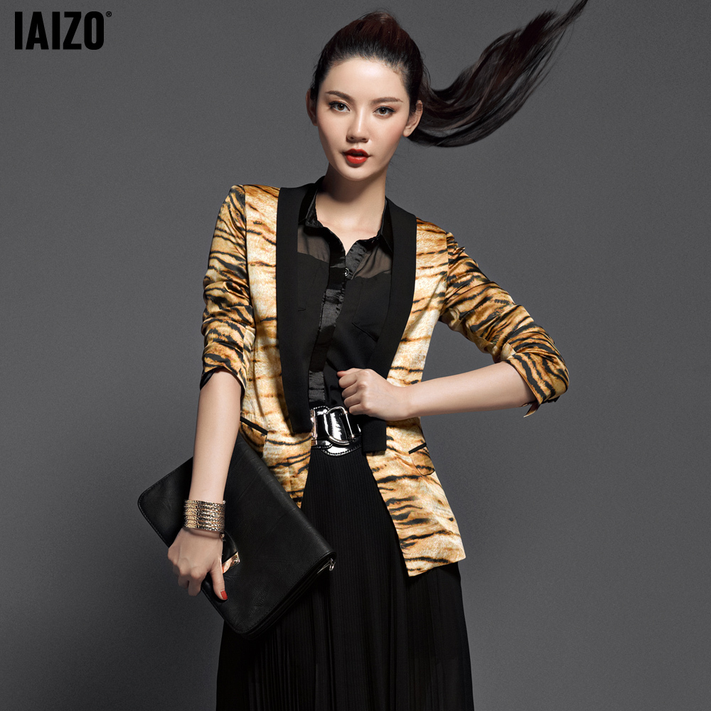 Iaizo autumn and winter new arrival women's tiger long-sleeve slim suit jacket