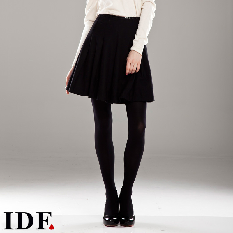 Idf 2013 autumn and winter patent leather all-match pleated brief women's fqd1106 bust skirt