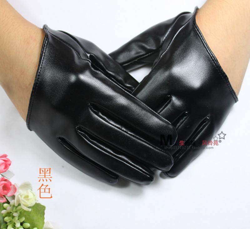 Imitate Lambskin Leather Fashion Runway Model Cut Away Punk Rocker Biker Glove