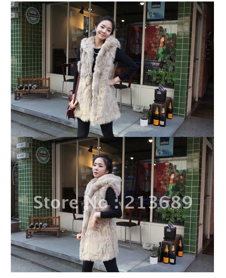 Imitation rabbit fur leopard vest warm vest jacket fur shawl