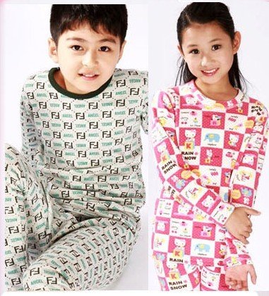 In 2012 rabbit children thermal underwear set thicken velvet children's clothing