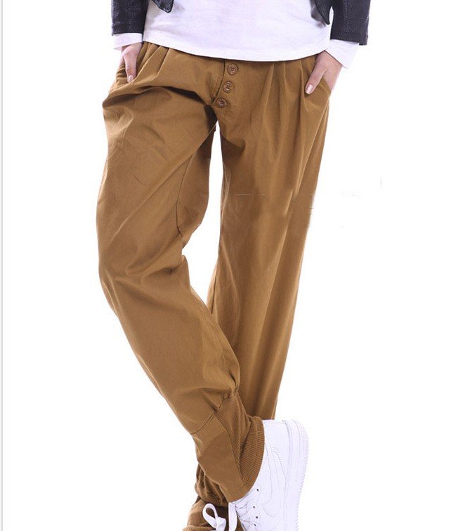 Increase the code turnip leg pants han edition broadly loose, leisure feet, haroun pants, cross pants female