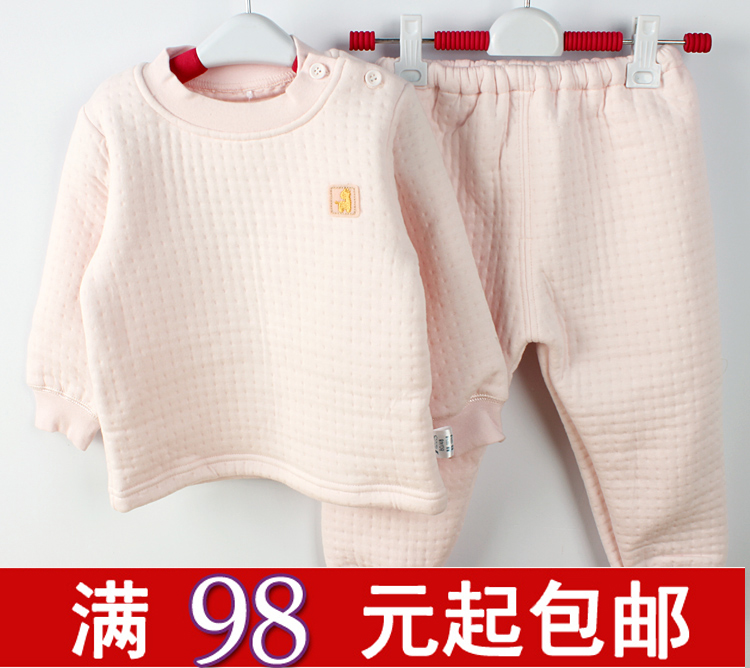 Infant supplies TONGTAI 12 a110 buckle child thermal underwear set autumn and winter baby underwear baby thickening underwear