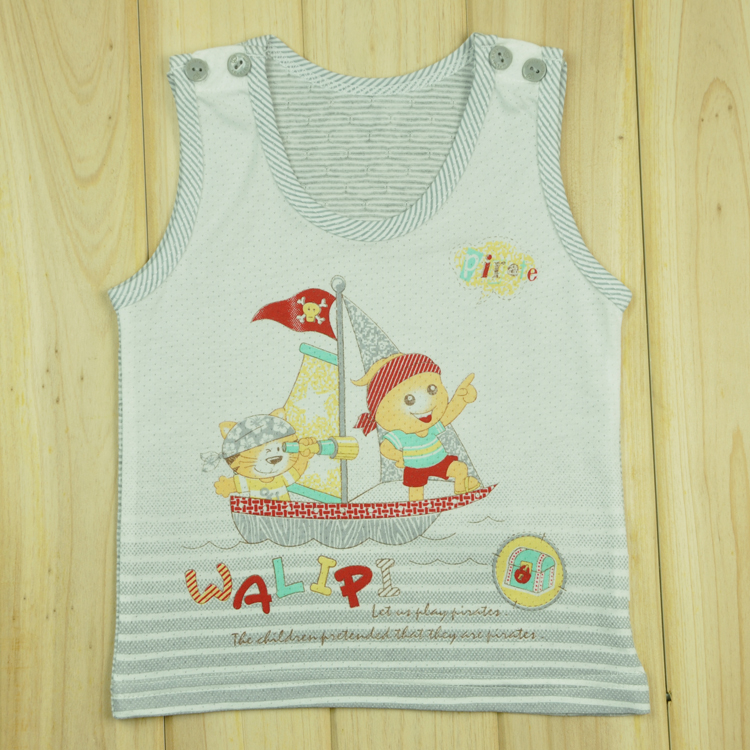 Infant vest bamboo fibre baby summer sleeveless two-piece clothes male girls clothing ultra-thin