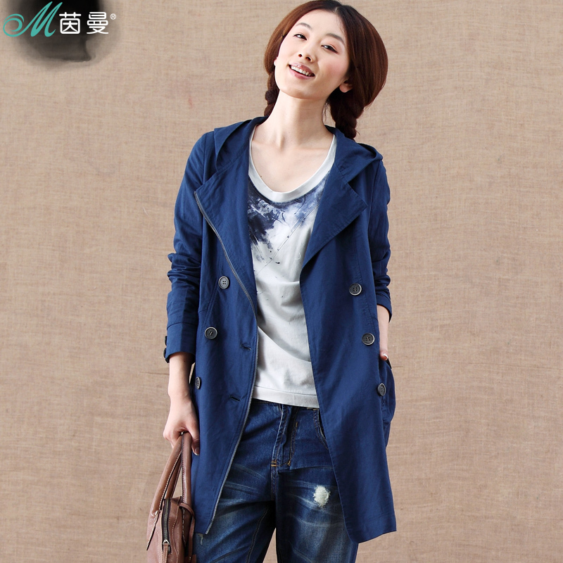 INMAN 2013 spring fluid women's linen spring and autumn casual women's trench outerwear