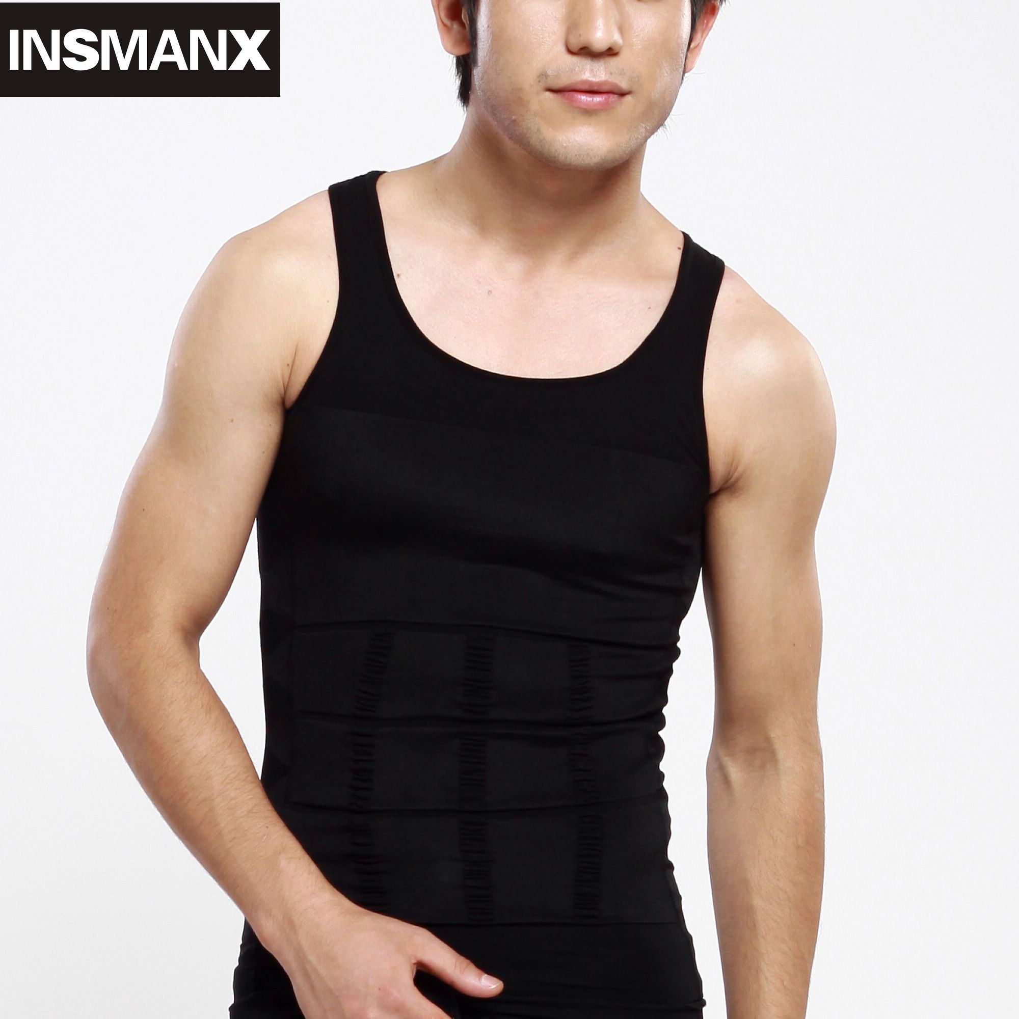 Insmanx male shaper bra slimming vest tight underwear male abdomen drawing tiebelt