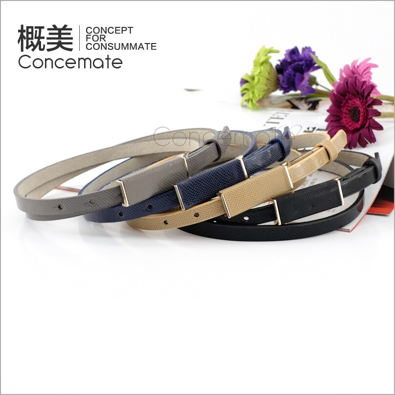 Intellectuality female elegant thin belt serpentine leather belt brief all-match fashion Women c591