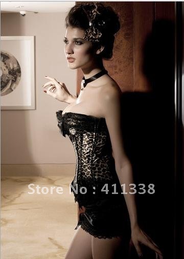 Intimate love /  leopard costumes recoil vest two-piece 5093