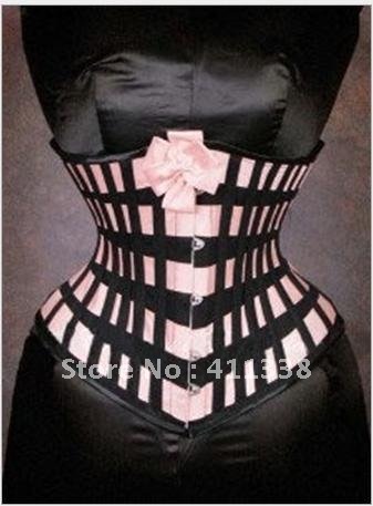 Intimate love / pink plaid stripes gothic sweet the girdle and Body vest 5160