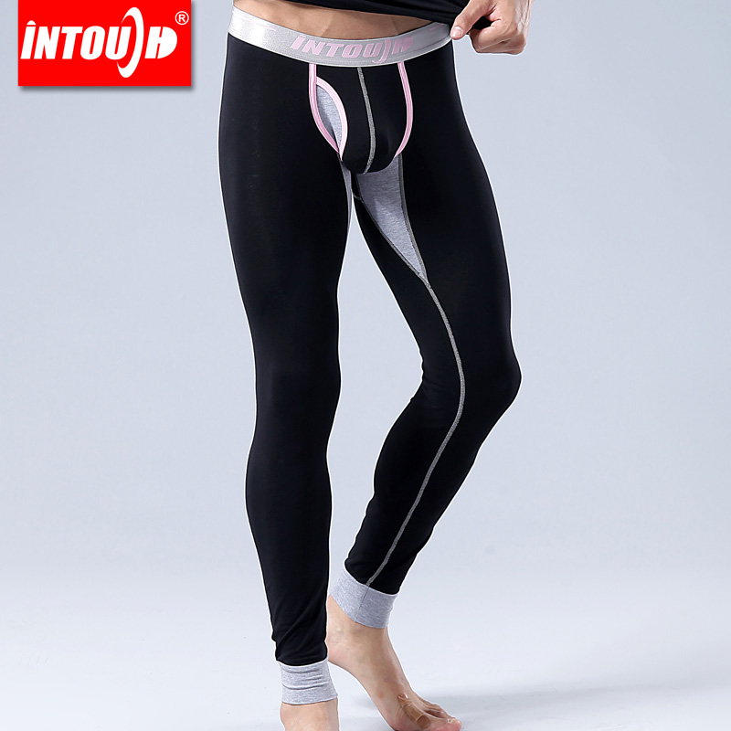 Intouch lycra cotton male long johns u warm pants thin thermal long johns male underwear