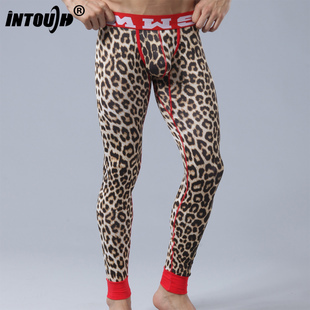 Intouch male long johns it616 leopard print bags low-waist tight legging