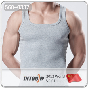 Intouch male square collar rib knitting vest