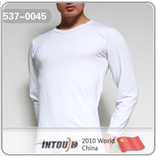 Intouch male t-shirt viscose leugth round neck T-shirt basic underwear 537 male long johns