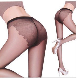 Invisible silk stockings transparent double butterfly file T file bikini file sexy core silk panty hose L006