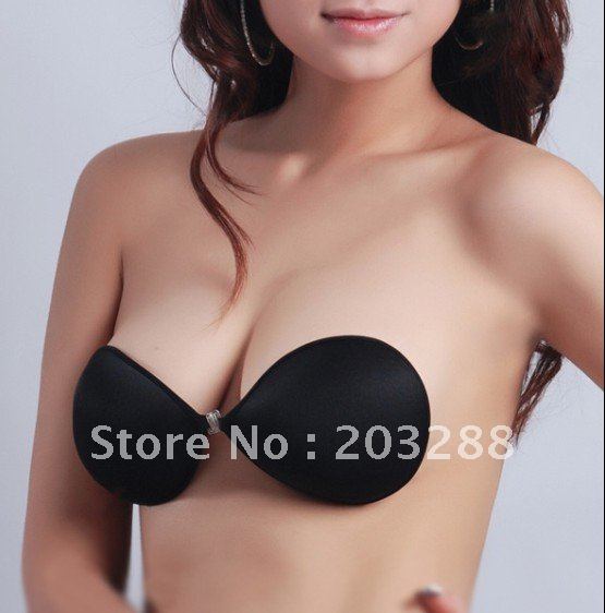 Invisible Strapless Breast Bra Black Lycra Self-Adhesive Cup C Women Fashion New