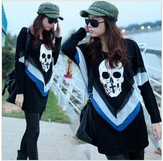 IRIS Knitting AS-056 Free Shipping Fashion Women's 2013 Skull Skeleton Cartoon Punk Style Back Hollow Out Vest Tops T-shirt Hot