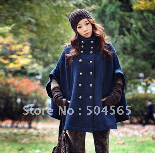 IRIS Knitting CO-088 Free Shipping Women's Cloak Woolen Coat,Fashion Autumn Jacket Casual Thench Outerwear,Ladies' Wraps/Cappa