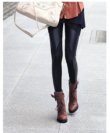 Iris knitting Free Shipping +5pc/lot LG-192  2012 Celebrity Style Metallic Leather Look+Cotton Skinny Legging/tights Hot