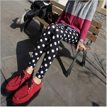 IRIS Knitting Free Shipping+5pcs/lot LG-229 Women's Fashion Printing Leggings Winter Wear Dry Stockings Skinny Pants