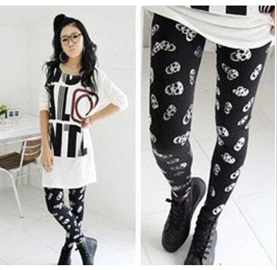 IRIS Knitting Free Shipping+5pcs/lot LG-275 Women Fashion Printing Leggings Winter Wear Dry Stockings Skinny Pants Scrawl pants